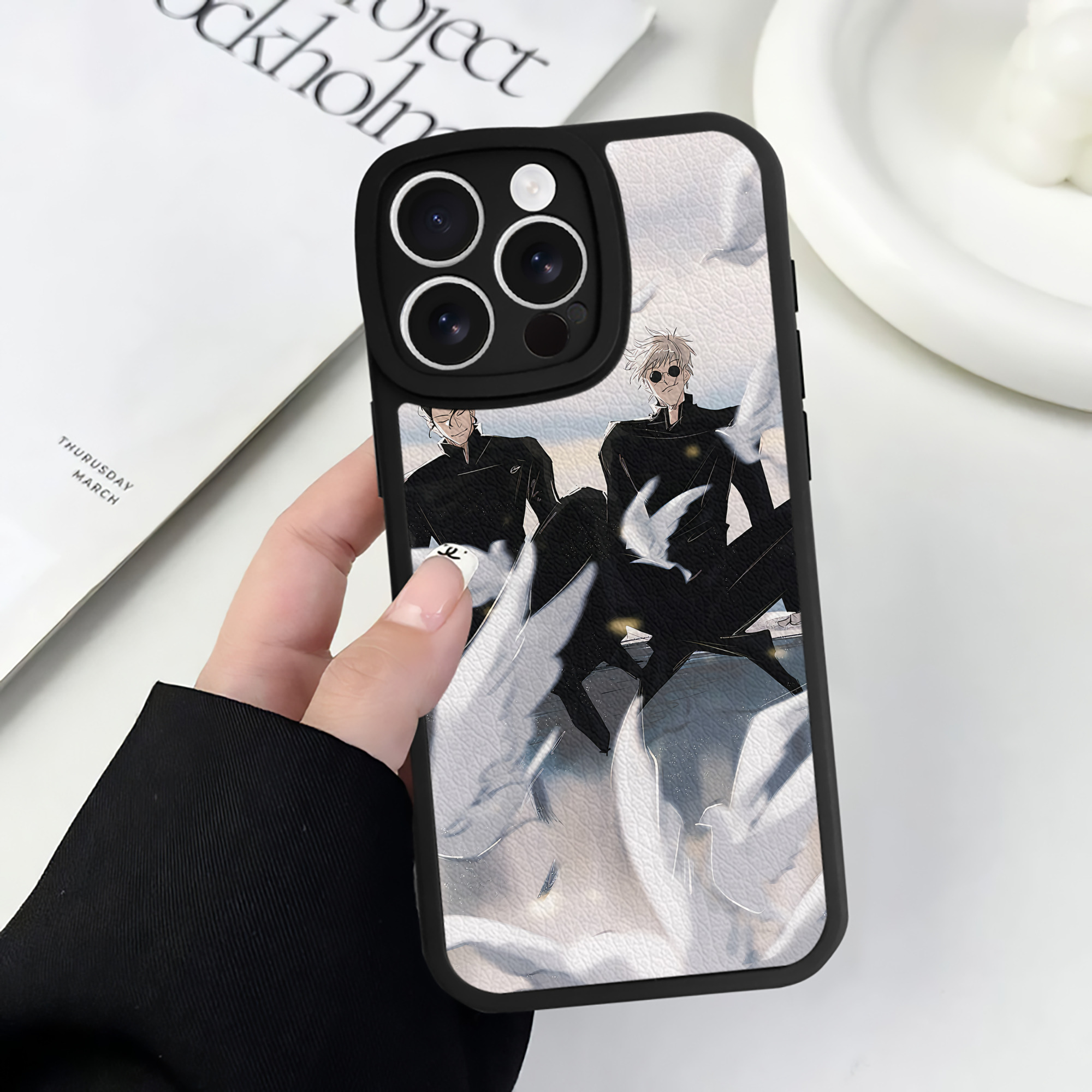 （画像用） 呪術廻戦 Jujutsu Kaisen 【iPhone 16シリーズ対応】シリコンスマホケース（レザー調） 材質：シリコン